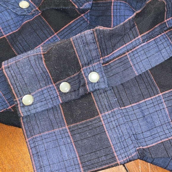 Canyon Guide Outfitters Men’s 3X Blue Plaid Western Snap Button Up Shirt - Picture 7 of 7